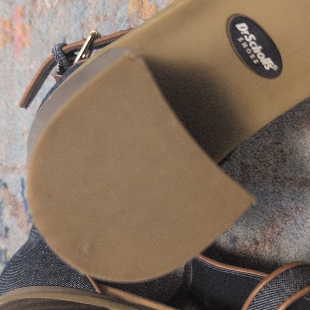 Dr. Scholl's Navy and Tan Heeled Sandals - Picture 7 of 7